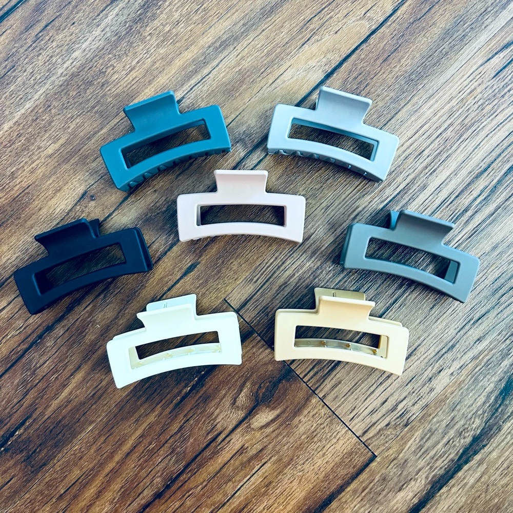 7 Large Rectangular Lababa Hair Clips- NWT